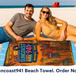 Luxuriously Soft Custom Beach Towel – Perfect for Sarasota & Tampa Beach Days